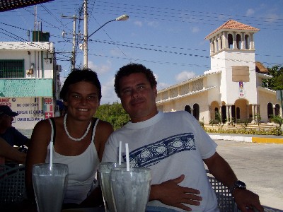 Me and Roos, enjoying a cool beverage in town.
