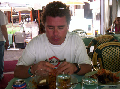 Me eating Paella, it was soooo good.. and so messy.