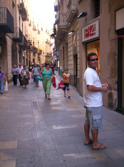 One of the many sidestreets off La Rambla loaded with shops and cafes. 