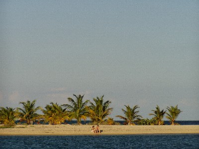 Placencia's beach as we sailed into the anchorage...