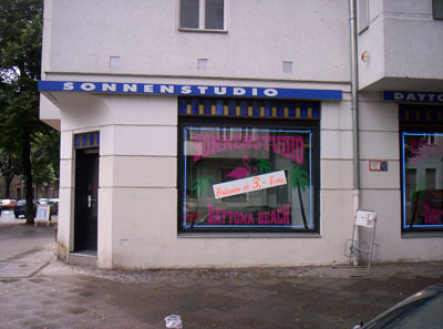 The first pic I took in Berlin was of this window for a tanning salon. It was called 'Sonnenstudio Daytona Beach', so I couldn't resist getting a shot. The owner came out and bitched at me after taking the photo.