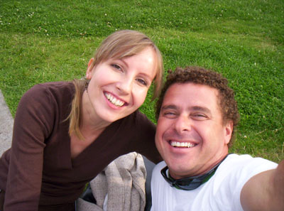 Sina and me, hanging out on the grass. 