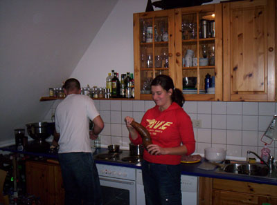 Tobi and Miriam, preparing dinner
