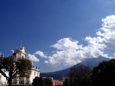 from the main plaza in Antigua