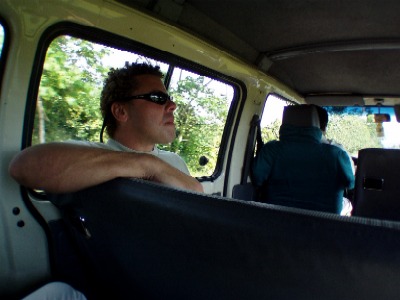 Me on the shuttle to Guatemala City