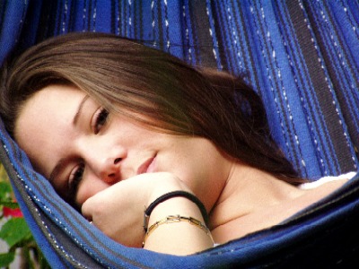 Teresa in the hammock..