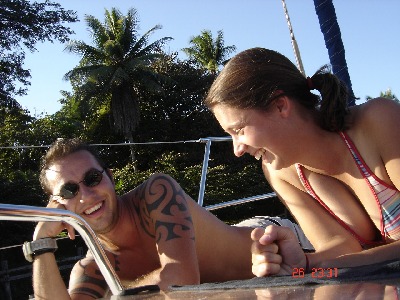 Miet and Raf sunning on deck...