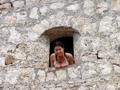 Teresa at a window