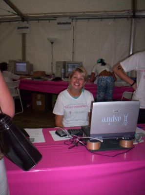 It's my Hamburg friend, Maike, hard at work at the bicycle race. Despite her busy schedule, Maike managed to get out a couple of nights, and to meet up for lunch and stuff. So thanks for hanging out with me Maike! It's my Hamburg friend, Maike, hard at work at the bicycle race.
