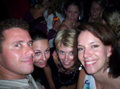 From right to left, Miezi, Mirka, Asja, and me. From right to left, Miezi, Mirka, a friend of Mirka's whose name I didn't get, and me.