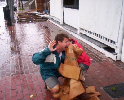 When the awesome force of Charley became more than we can take, Mahi and I tried to seek shelter in a cardboard box. Charley however, would have none of it. When the awesome force of Charley became more than we can take, Mahi and I tried to seek shelter in a cardboard box. Charley however, would have none of it.