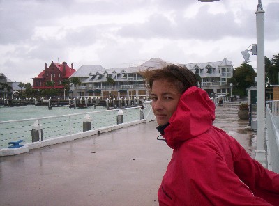 Mahi during one of our walks around KW during hurricane Charley