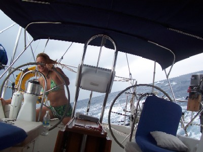 Pauline at the wheel